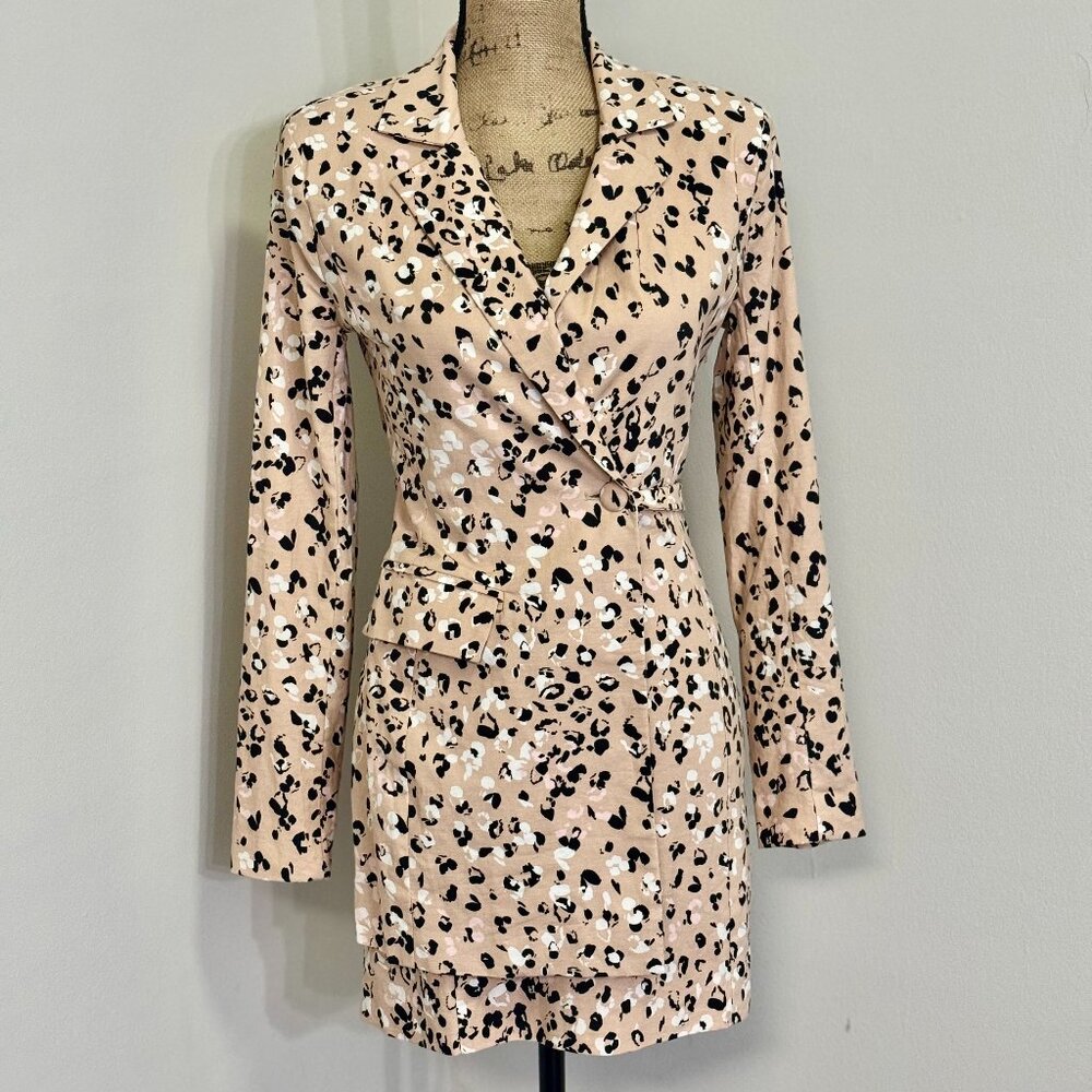 Camila Coelho XS Leopard Blazer Mini Dress